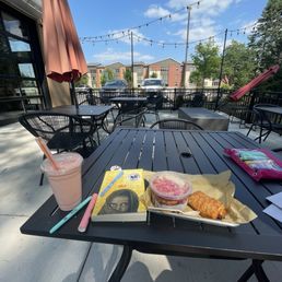 Nutty Buddy, Chocolate Croissant, and The Tropics smoothie