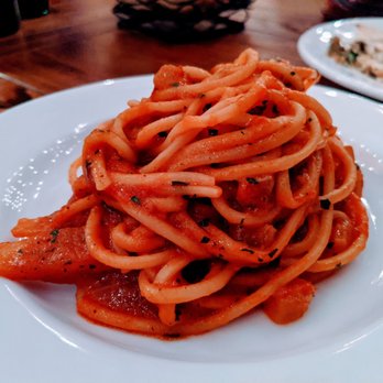 Hippo - Semolina artisanal fresh spaghetti tomato and petite basil - American Near Me - Los Angeles, California Hippo - Semolina artisanal fresh spaghetti tomato and petite basil - American Near Me - Los Angeles, California