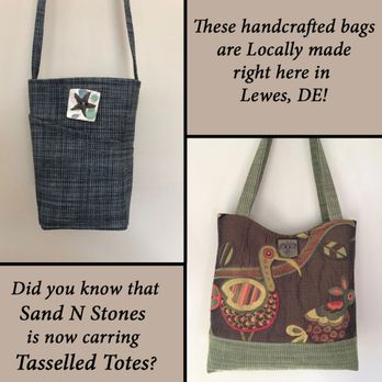 Sand N Stones - Tasselled Totes are now avaible at Sand N Stones in Lewes. - Jewelry Near Me - Lewes, Delaware Sand N Stones - Tasselled Totes are now avaible at Sand N Stones in Lewes. - Jewelry Near Me - Lewes, Delaware