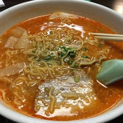 Gunco Ramen - Spicy ramen. Only had 2 kinds of ramen here so far ... I had the miso based one last time but I like this one better.
