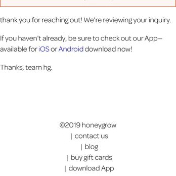 honeygrow - Error on website - Salad Near Me - Reston, Virginia