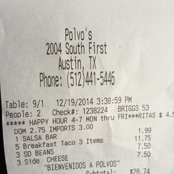 Polvos South - They nickel and dime you here even if the price is unlisted on the menu. - Mexican Near Me - Austin, Texas