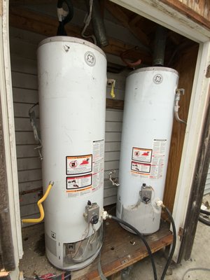 Tankless Water Heater - This project was Great and Successful. I enjoyed it alot.
First thing we did was drain and remove old tanks.
Remove Shed for tanks, paint with match paint unpainted shed section. Route 3/4” gas line . Water lines, weld Ball Valve. Install and mount Tankless. Install isolation valves. Install heater treater Tankless Water Heater - This project was Great and Successful. I enjoyed it alot.
First thing we did was drain and remove old tanks.
Remove Shed for tanks, paint with match paint unpainted shed section. Route 3/4” gas line . Water lines, weld Ball Valve. Install and mount Tankless. Install isolation valves. Install heater treater