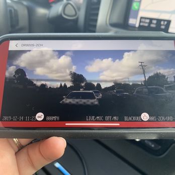Bay Area DashCam | Custom Car Electronics - View from the rear camera- new model denali Yukon can't have a camera installed from the top - Car Stereo Installation Near Me