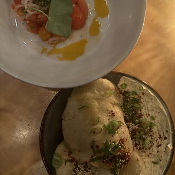 Banshee - Heirloom tomatoes and fry bread - New American Near Me - Atlanta, Georgia Banshee - Heirloom tomatoes and fry bread - New American Near Me - Atlanta, Georgia