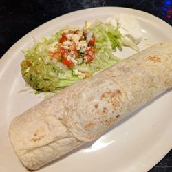 Los Rancheros Mexican Grill - Burrito California: Burrito filled with beans, rice, lettuce, pico de gallo, sour cream and your choice of meat (steak or chicken).