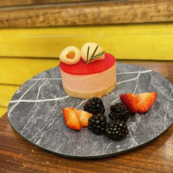 Sisters Thai - Lychee Raspberry Cheesecake - Thai Near Me - Fairfax, Virginia Sisters Thai - Lychee Raspberry Cheesecake - Thai Near Me - Fairfax, Virginia