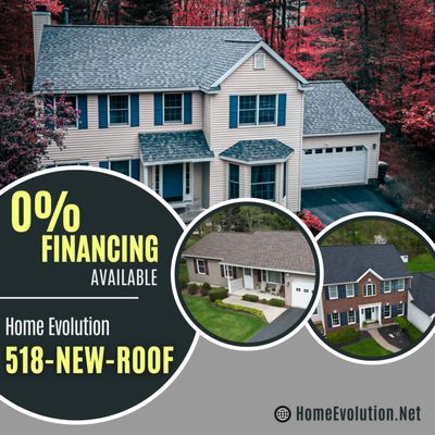 0% Financing Available - Home Evolution Roofing. Your Trusted Roofers serving Upstate NY customers within a 2-hour driving distance of Albany, New York, and the surrounding Capital Region. Specializing in everything from new roof installations and roof replacements to expert roof repairs and chimney repair, our team is ready to tackle any challenge, including hail and wind damage. As a top roofing company and contractors in Albany, NY, we're committed to providing high-quality craftsmanship and durable solutions for residential and commercial properties alike. Benefit from our free estimate offer and ensure your property is protected by the best in the business. With Home Evolution Roofing, excellence in roofing services is just a phone call away.