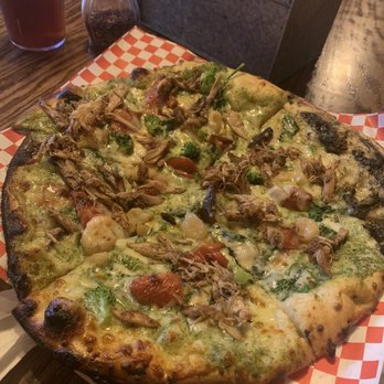 Murray Bar - Some sort of chicken pesto pizza - Dive Bars Near Me - Livingston, Montana