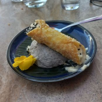 Wallflower - Black sesame pannacotta with tuile. - Asian Fusion Near Me - Venice, California Wallflower - Black sesame pannacotta with tuile. - Asian Fusion Near Me - Venice, California