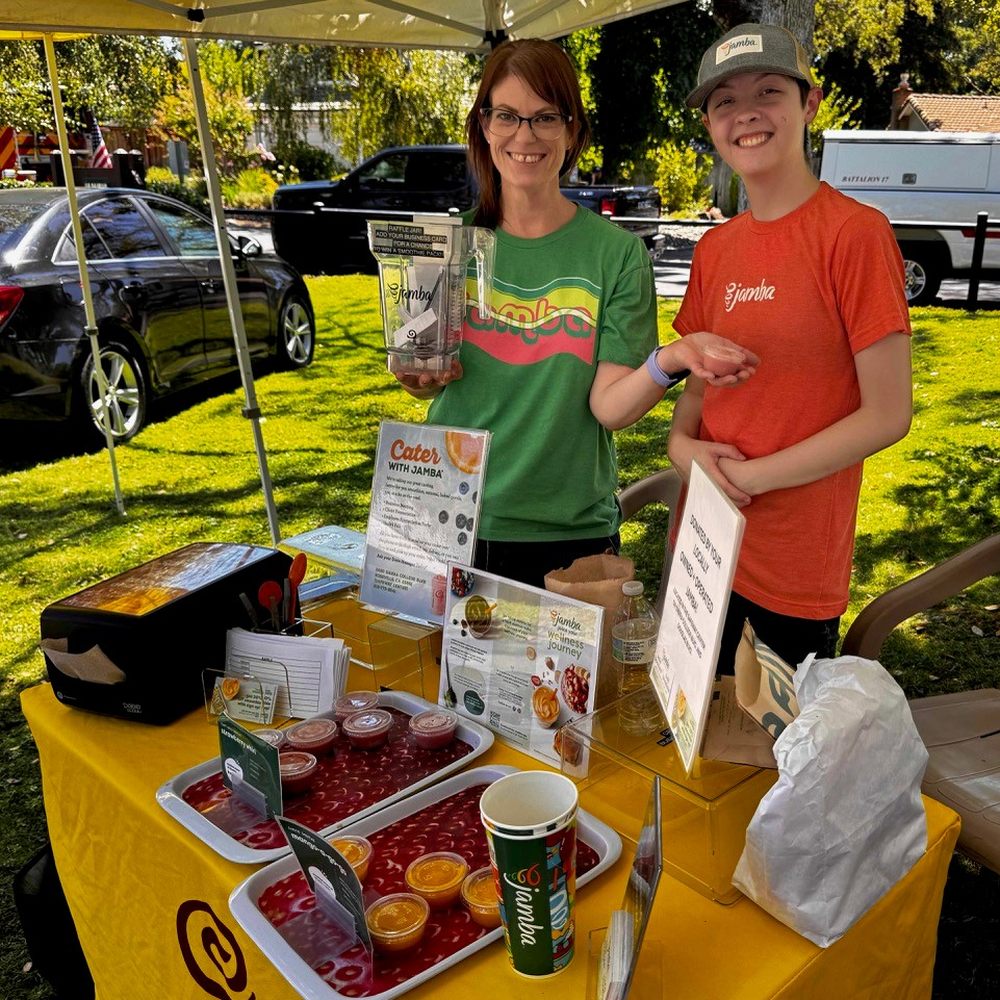 Jamba - Jamba Juice booth and mini smoothies for community folks and First Responders, triple digit temps, so thank you! - Juice Bars & Smoothies Near Me - Roseville, California Jamba - Jamba Juice booth and mini smoothies for community folks and First Responders, triple digit temps, so thank you! - Juice Bars & Smoothies Near Me - Roseville, California