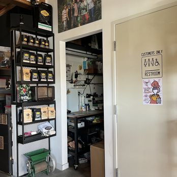 Yipao Coffee - Interior, bagged coffee section and bathroom - Coffee & Tea Near Me - San Diego, California Yipao Coffee - Interior, bagged coffee section and bathroom - Coffee & Tea Near Me - San Diego, California