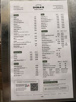 Menu photo 1 Dora's Bakery & Bistro Coral Gables, FL Menu photo 1 Dora's Bakery & Bistro Coral Gables, FL