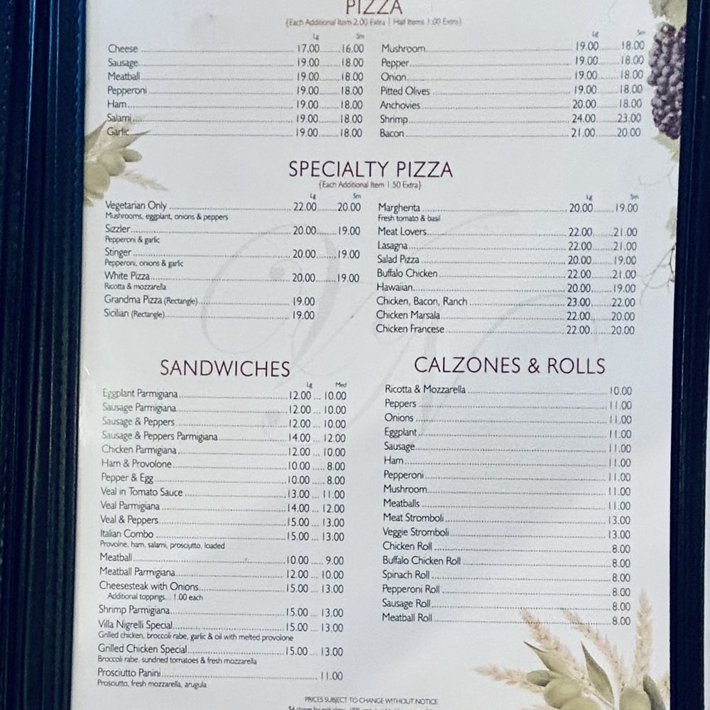 11/9/25 - menu - pizza and sandwiches
