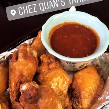 Chez Quan's - Crispy plain wings with their hot sauce on the side. - Thai Near Me - Melbourne, Florida