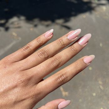 Oasis Nails - My ballerina pink chrome nails - Nail Salons Near Me - Sacramento, California