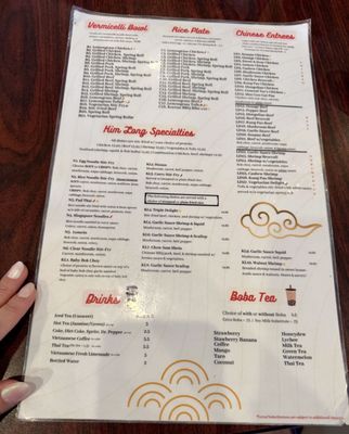 Menu photo 1 Pho Kim Long San Antonio, TX