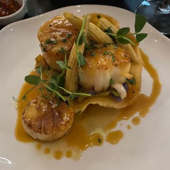 Coyote Cafe - Seared Diver Scallops - New American Near Me - Santa Fe, New Mexico Coyote Cafe - Seared Diver Scallops - New American Near Me - Santa Fe, New Mexico