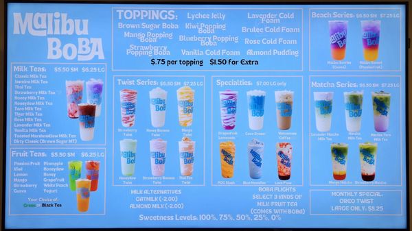Menu photo 3 Malibu Boba Agoura Hills, CA Menu photo 3 Malibu Boba Agoura Hills, CA