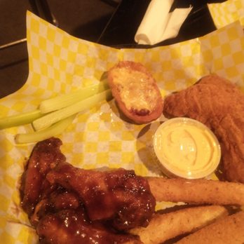 The House - The House Sampler Platter ((3)(Honey Barbecue) Wings choice, 3 Mozzarella sticks, (2) Chicken Tenders, (2) Potato skins) - American Near Me - Durham, North Carolina
