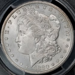 Yesterdays Change - 1880-CC Morgan Dollar PCGS MS 66