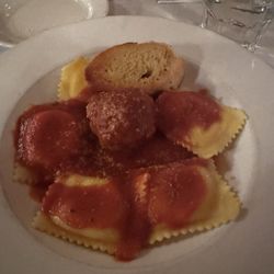 DeNunzio's Italian Restaurant - Jeannette - Homemade Cheese Ravioli with a Meatball