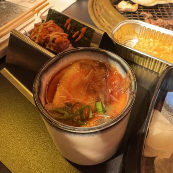 Chubby Cattle - Steamed egg, cheese corn, spicy wagyu hand roll - Barbeque Near Me - New York, New York