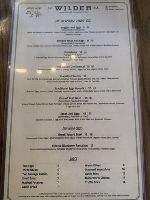 Menu photo 4 Wilder San Francisco, CA