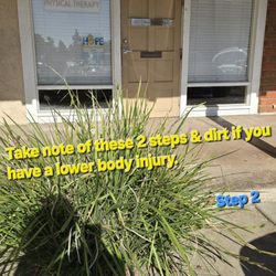 Hope Physical Therapy - Front door = The only entrance. Take note of these two steps and dirt if you have a lower body injury.