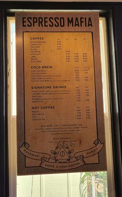 Menu photo 2 Espresso Mafia - Paia Paia, HI Menu photo 2 Espresso Mafia - Paia Paia, HI
