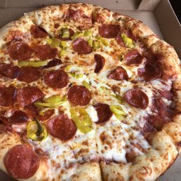 Pepperoni and banana peppers Pepperoni and banana peppers
