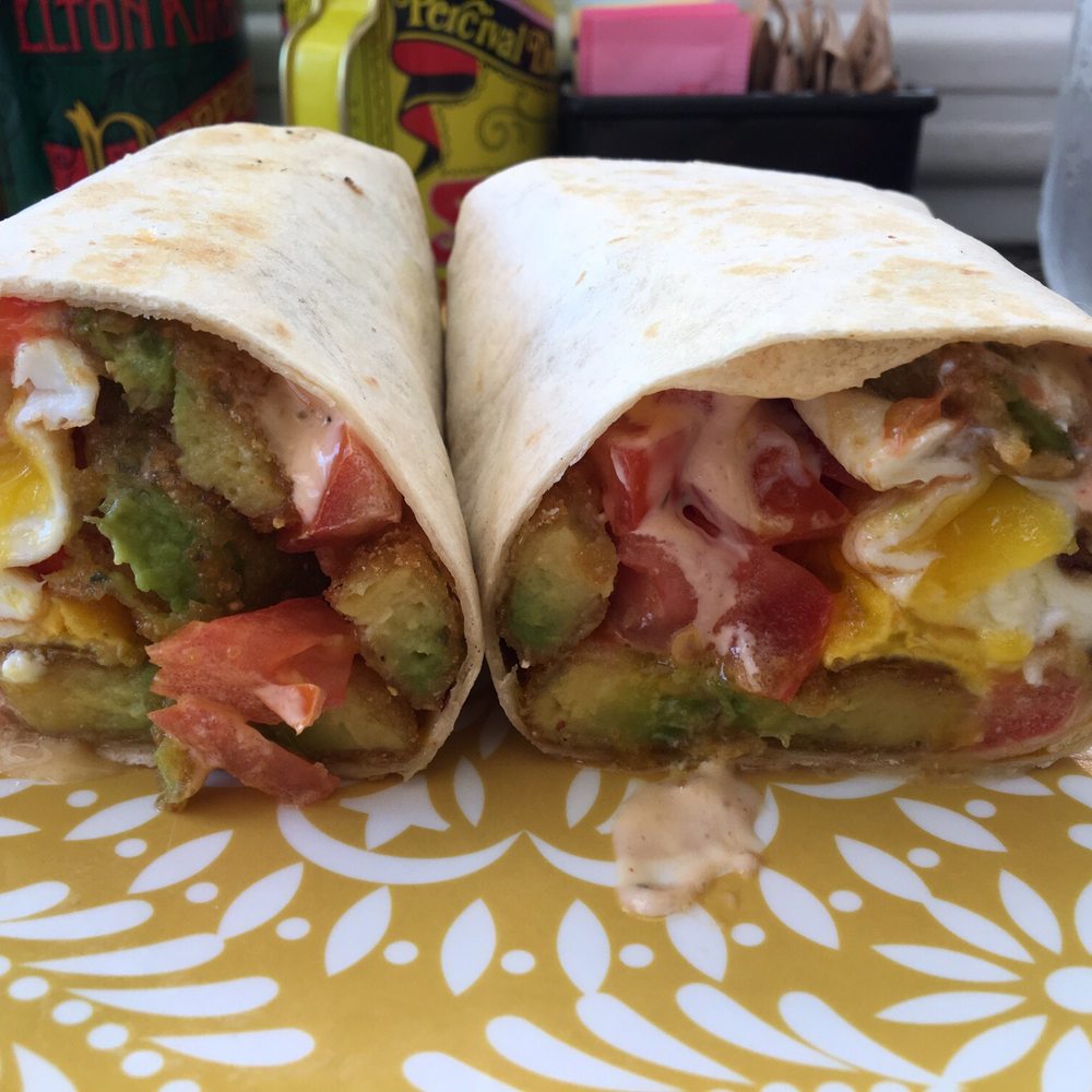 Crazy Beans - Fried avocado wrap - Breakfast & Brunch Near Me - Greenport, New York Crazy Beans - Fried avocado wrap - Breakfast & Brunch Near Me - Greenport, New York