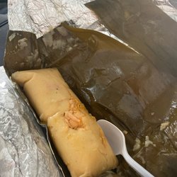 La Victoria - Tamales wrapped in banana leaf soooo good