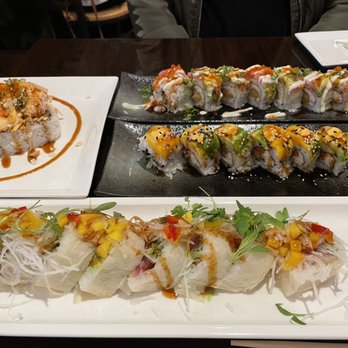 Matsuri - Upper left corner counter clockwise- crab shark, bay bridge, spicy a's, and warrior roll - Japanese Near Me - Vallejo, California Matsuri - Upper left corner counter clockwise- crab shark, bay bridge, spicy a's, and warrior roll - Japanese Near Me - Vallejo, California