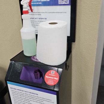 LA Fitness - It's 2024 and there are no disinfectant wipes. Just a random bottle of spray and paper towels for your disinfecting needs. - Gyms Near Me - Glendora, California