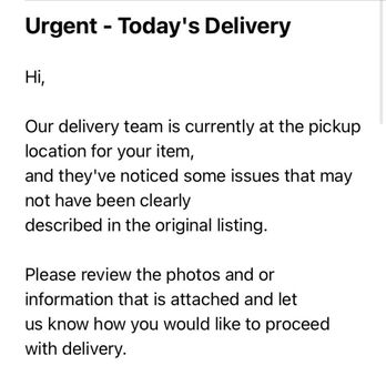 AptDeco - AptDeco's email acknowledging the problems with the item I purchased - Furniture Stores Near Me - New York, New York AptDeco - AptDeco's email acknowledging the problems with the item I purchased - Furniture Stores Near Me - New York, New York