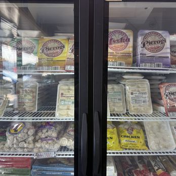 Euro Deli Mart - Freezer featuring various pierogi and other goods - Meat Shops Near Me - Greensboro, North Carolina