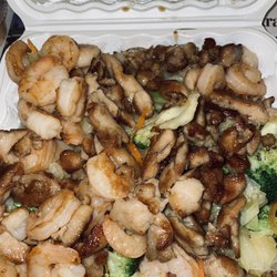 KOBE JAPAN  Hibachi And Sushi - Chicken & Shrimp Hibachi + extra shrimp
