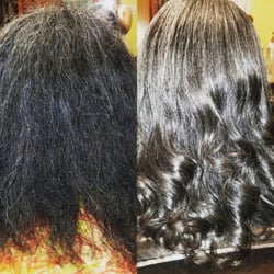 Mixed Hairitage Salon - Deep conditioning with top of the line products,blowout, trim, and flatiron