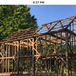 Deconstruction Works - 1770's timber frame completely stripped and ready for disassembly.  Will be re-erected by the new buyer.