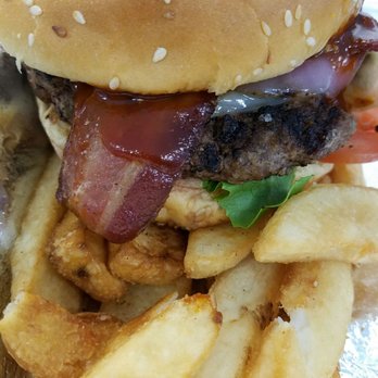 THE LOOP RESTAURANT - BBQ BACON BURGER WITH FRIES - Pizza Near Me - Jacksonville, Florida THE LOOP RESTAURANT - BBQ BACON BURGER WITH FRIES - Pizza Near Me - Jacksonville, Florida