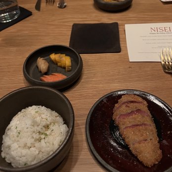 Nisei - Squab katsu with black curry, rice, and pickled veges - Japanese Near Me - San Francisco, California Nisei - Squab katsu with black curry, rice, and pickled veges - Japanese Near Me - San Francisco, California