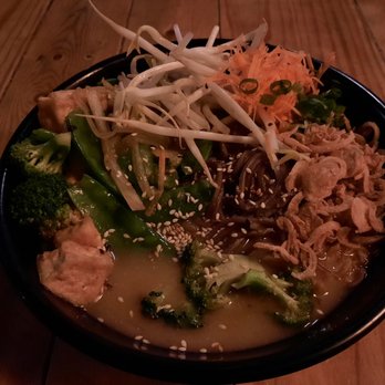 Umami Noodle Bar - Build your own- soba noodles, miso broth, tofu, peas, broccoli & onions - Noodles Near Me - Bangor, Maine