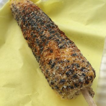 Cabo Cantina - Corn (elotes). No good. Too burnt and cheese is very powdery. Sad! - Mexican Near Me - Venice, California