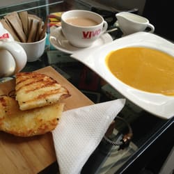 Decked Bar & Cafe - Pumpkin Soup with Turkish bread.