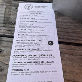 Lost Cause Meadery - Menu - Wine Tasting Room Near Me - San Diego, California