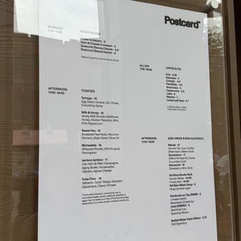 Postcard - Menu - Cafes Near Me - Chicago, Illinois