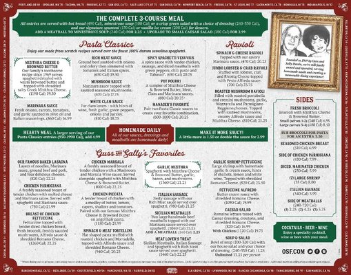 Menu photo 1 The Old Spaghetti Factory Corvallis, OR Menu photo 1 The Old Spaghetti Factory Corvallis, OR