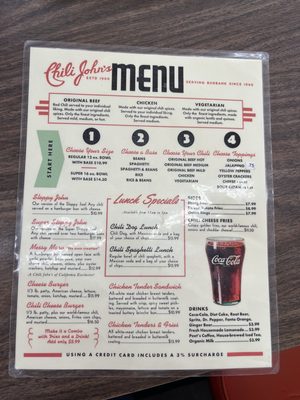 Menu photo 1 Chili John's Burbank, CA Menu photo 1 Chili John's Burbank, CA