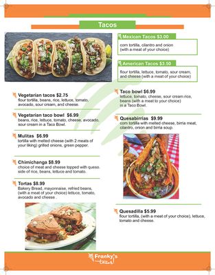 Menu photo 2 Franky's Tacos South Bend, IN Menu photo 2 Franky's Tacos South Bend, IN